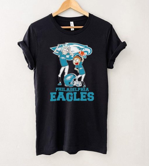 Rick and Morty cartoon Philadelphia Eagles football helmet logo 2024 hoodie, sweater, longsleeve, shirt v-neck, t-shirt