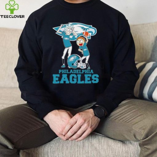 Rick and Morty cartoon Philadelphia Eagles football helmet logo 2024 hoodie, sweater, longsleeve, shirt v-neck, t-shirt