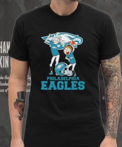 Rick and Morty cartoon Philadelphia Eagles football helmet logo 2024 hoodie, sweater, longsleeve, shirt v-neck, t-shirt