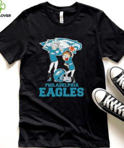 Rick and Morty cartoon Philadelphia Eagles football helmet logo 2024 hoodie, sweater, longsleeve, shirt v-neck, t-shirt