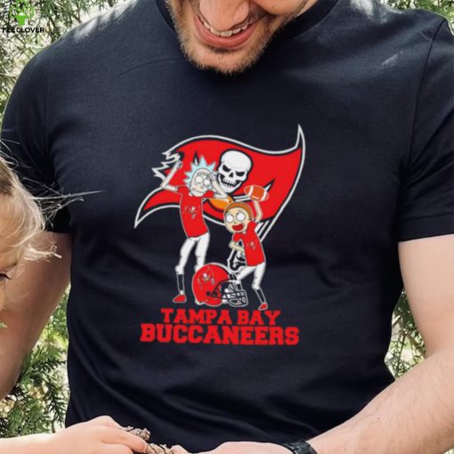 Rick and Morty cartoon Tampa Bay Buccaneers football helmet logo 2024 hoodie, sweater, longsleeve, shirt v-neck, t-shirt