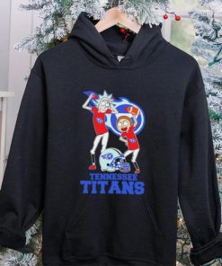 Rick and Morty cartoon Tennessee Titans football helmet logo 2024 hoodie, sweater, longsleeve, shirt v-neck, t-shirt