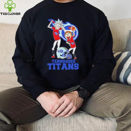 Rick and Morty cartoon Tennessee Titans football helmet logo 2024 hoodie, sweater, longsleeve, shirt v-neck, t-shirt