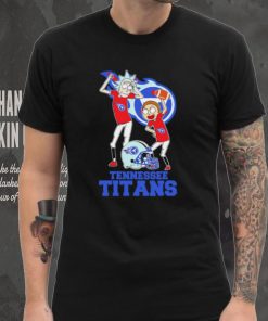 Rick and Morty cartoon Tennessee Titans football helmet logo 2024 hoodie, sweater, longsleeve, shirt v-neck, t-shirt