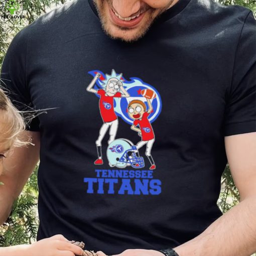 Rick and Morty cartoon Tennessee Titans football helmet logo 2024 hoodie, sweater, longsleeve, shirt v-neck, t-shirt