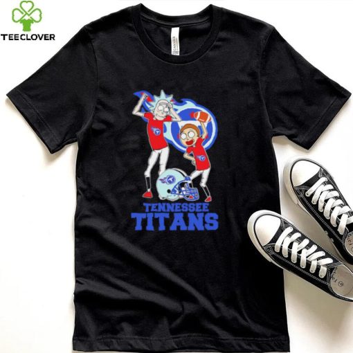 Rick and Morty cartoon Tennessee Titans football helmet logo 2024 hoodie, sweater, longsleeve, shirt v-neck, t-shirt