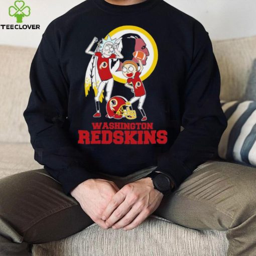 Rick and Morty cartoon Washington Redskins football helmet logo 2024 hoodie, sweater, longsleeve, shirt v-neck, t-shirt