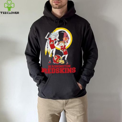 Rick and Morty cartoon Washington Redskins football helmet logo 2024 hoodie, sweater, longsleeve, shirt v-neck, t-shirt