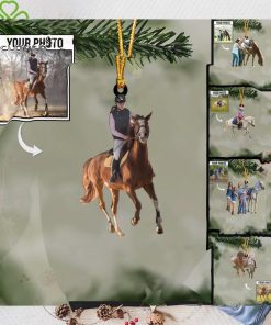 Riding Horse Ornament Custom Photo, Personalized Ornament For Horse Lover