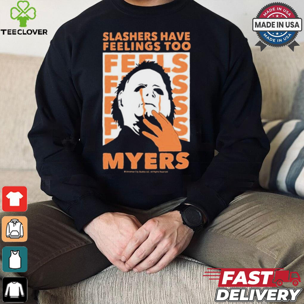 Riot Society Halloween 2024 Michael Myers Slashers Have Feelings Too Painting t shirt Riot Society Halloween 2024 Michael Myers Slashers Have Feelings Too Painting t shirt