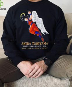 Rip Akira Toriyama April 5 1955 March 1 2024 rest in peace manga artist Son Goku hoodie, sweater, longsleeve, shirt v-neck, t-shirt