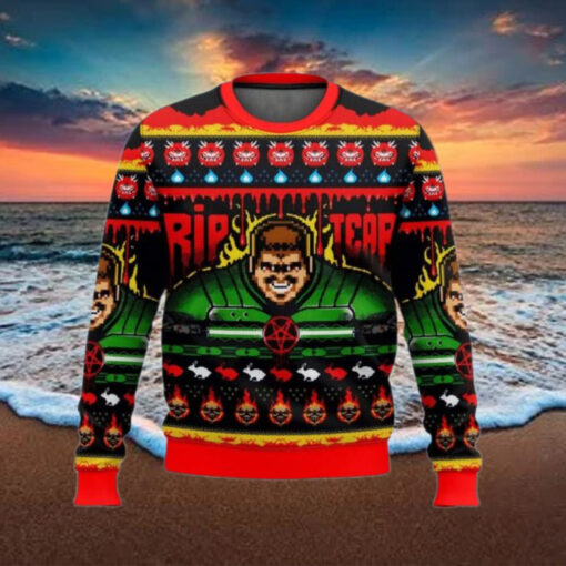 Rip And Tear Doom Ugly Christmas Sweater