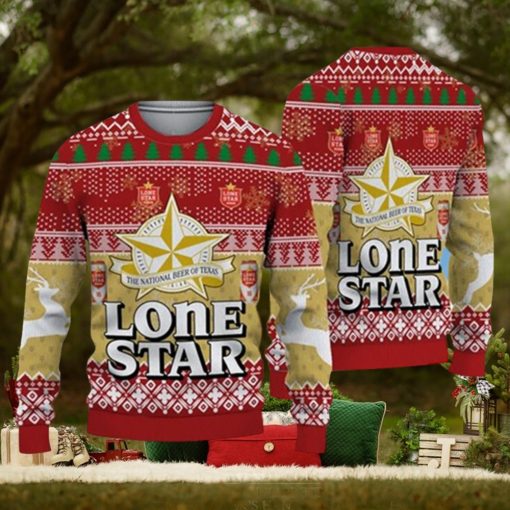 3D Lone Star Ugly Sweater Beer Drinking Christmas