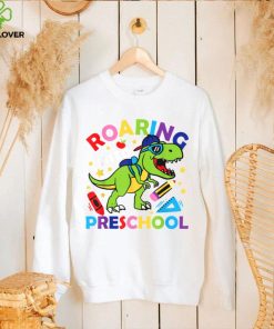 Roaring Into Preschool Dinosaur T Rex Back To School Teacher T Shirt