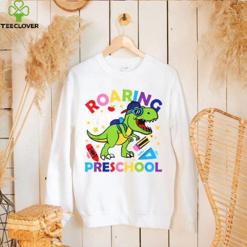 Roaring Into Preschool Dinosaur T Rex Back To School Teacher T Shirt