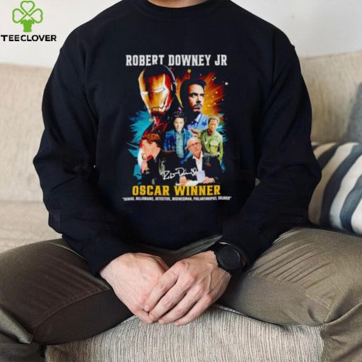 Robert Downey Jr Oscar winner signature hoodie, sweater, longsleeve, shirt v-neck, t-shirt