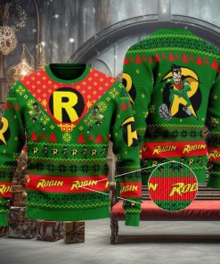 Robin Dc Comics Ugly Xmas Sweater Gift Holidays