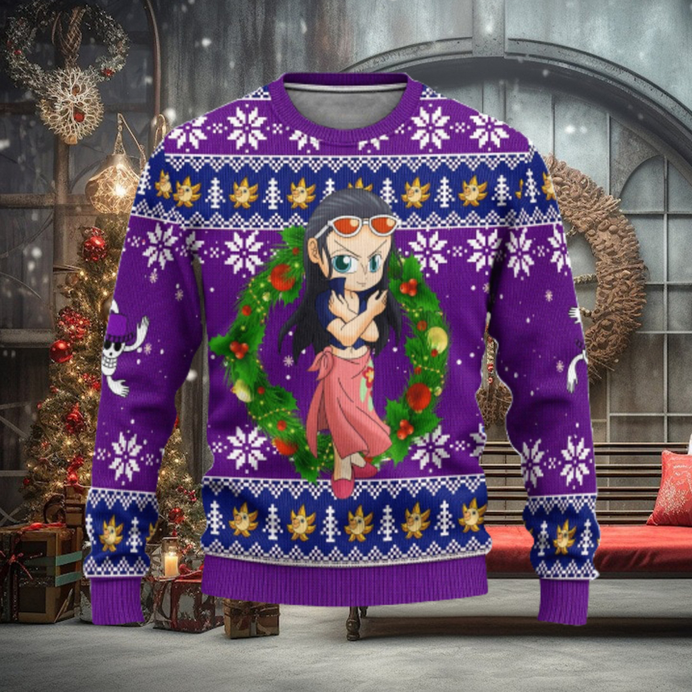 Robin One Piece Anime Xmas Women Mens Ugly Christmas Sweater Robin One Piece Anime Xmas Women Mens Ugly Christmas Sweater