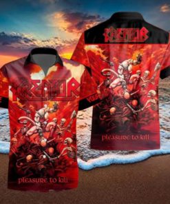 Rock Band Kreator Pleasure To Kill Tropical All Over Printed Hawaiian Shirt and Beach Short