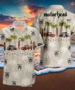 Rock Band Motorhead White Pattern Beach Shirt