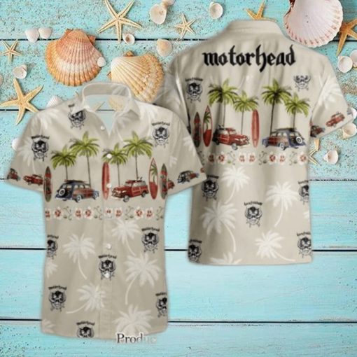 Rock Band Motorhead White Pattern Beach Shirt