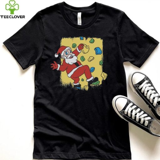 Rock Climbing Santa Funny Christmas Climber Kids T Shirt