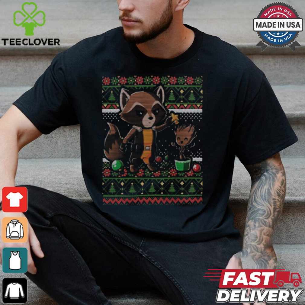 Rocket Raccoon Groot Ugly Christmas Shirt Rocket Raccoon Groot Ugly Christmas Shirt