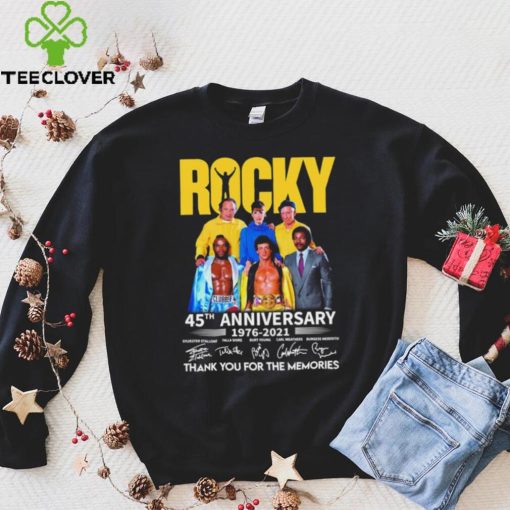 Rocky 45th Anniversary Signatures 70s Movie Thank You For The Memories Sylvester Stallone Shirt