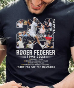 Roger Federer 24 Years 1998 2022 Thank You For The Memories Signature shirt
