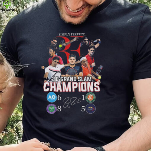Roger Federer Simply Perfect 20 Grand Slam Champions Signature shirt
