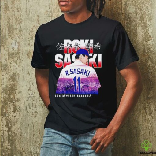Roki Sasaki Los Angeles Dodgers Landmark city skyline shirt