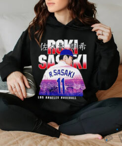 Roki Sasaki Los Angeles Dodgers Landmark city skyline shirt
