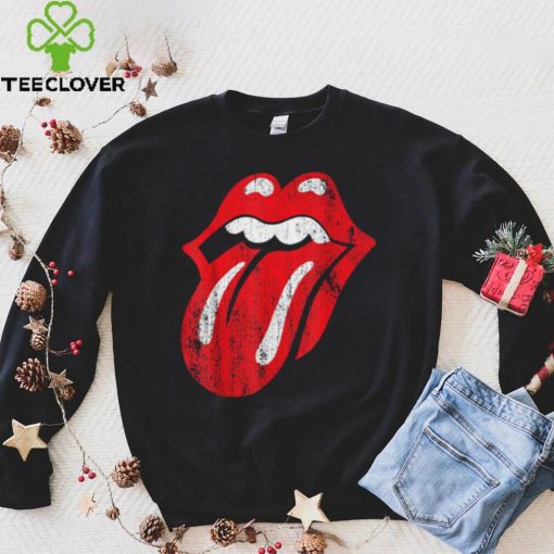 Rolling Stoned T Shirt Official Distressed Tongue Vintage T Shirt