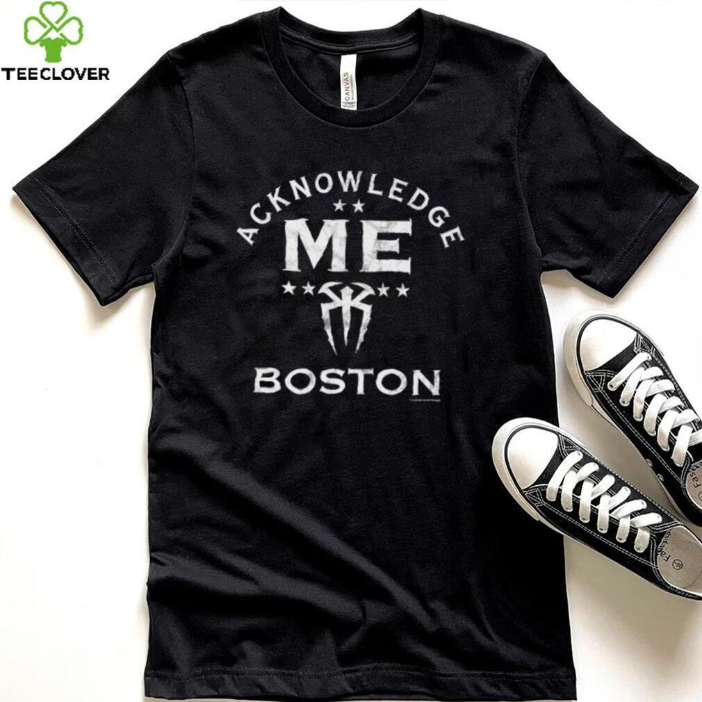 Men's Black Roman Reigns Acknowledge Me Boston T-Shirt