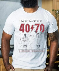 Ronald Acuna Jr 40 Home Runs and 70 Stolen Bases hoodie, sweater, longsleeve, shirt v-neck, t-shirt