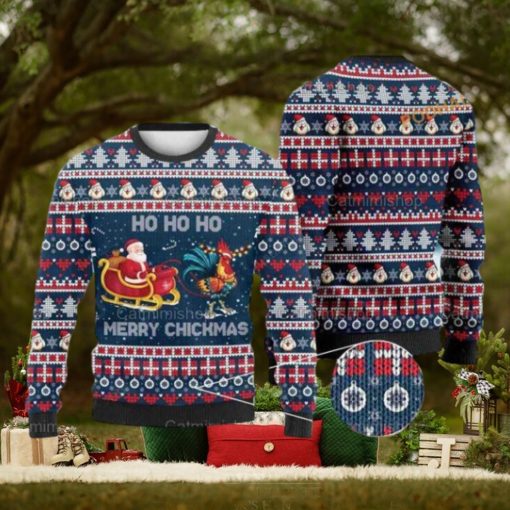 Rooster Santa Ho Ho Sweater, Chicken Christmas Gift