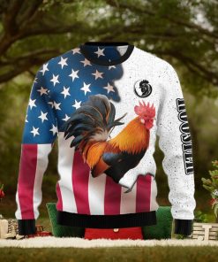 Rooster USA Ugly Christmas Sweater Gift Men Women