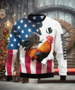 Rooster USA Ugly Christmas Sweater Gift Men Women