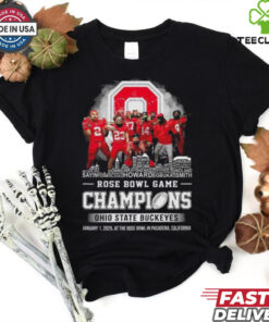 Rose Bowl Game Champions 2025 Ohio State Buckeyes Players Skyline Name Shirt
