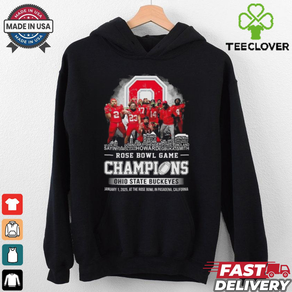Rose Bowl Game Champions 2025 Ohio State Buckeyes Players Skyline Name Shirt Rose Bowl Game Champions 2025 Ohio State Buckeyes Players Skyline Name Shirt