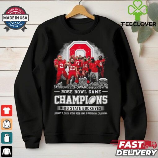 Rose Bowl Game Champions 2025 Ohio State Buckeyes Players Skyline Name Shirt