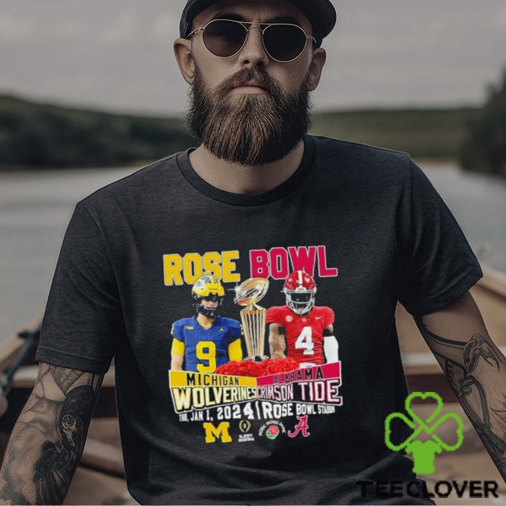 Rose Bowl Michigan Wolverines Vs Alabama Crimson Tide Thu Jan 1 2024 Rose Bowl Stadium Shirt Rose Bowl Michigan Wolverines Vs Alabama Crimson Tide Thu Jan 1 2024 Rose Bowl Stadium Shirt