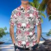 Rose Pattern Happy Summer Skull Hawaiian Shirt