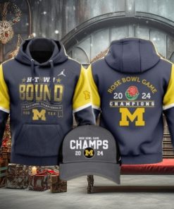 Roses Are Red The Victors Are Blue National Championship Rose Bowl Bowl Game 2024 Michigan Wolverines Hoodie