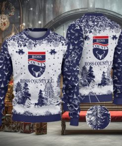 Ross County F.C. SPFL Scottish Snow Fall Pine Ugly sweater