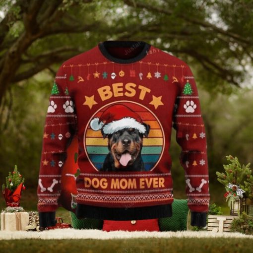 Rottweiler Best Dog Mom Ever Ugly Christmas Sweater Impressive Gift For Men And Women