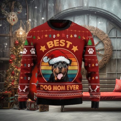 Rottweiler Best Dog Mom Ever Ugly Christmas Sweater Impressive Gift For Men And Women