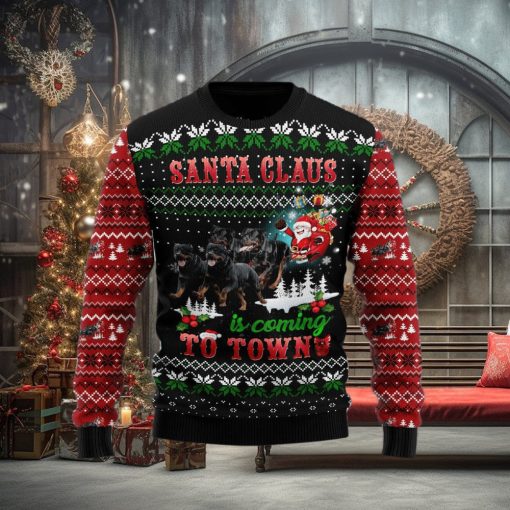 Rottweiler Town Ugly Christmas Sweater Gift Men Women