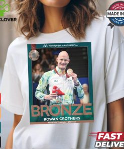 Rowan Crothers Bronze Men’s 50m Freestyle Paralympics Australia poster t shirt