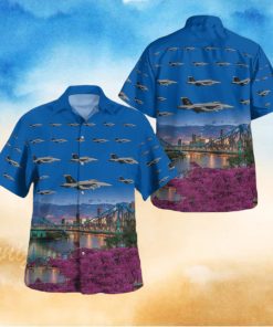 Royal Australian Air Force No 1 Squadron FA 18F Super Hornet Button Up Hawaiian Shirt Beach Gift